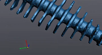 Conception 3D d'un composant mécanique à vis sans fin